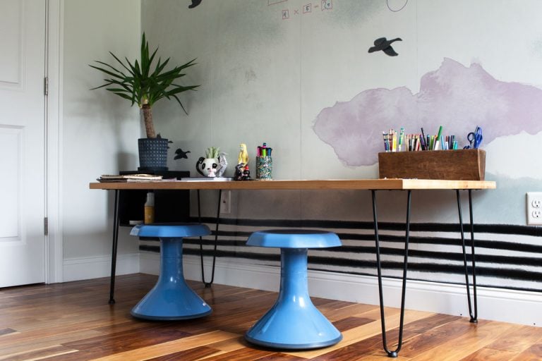 Make this modern homeschool desk in only 15 minutes.