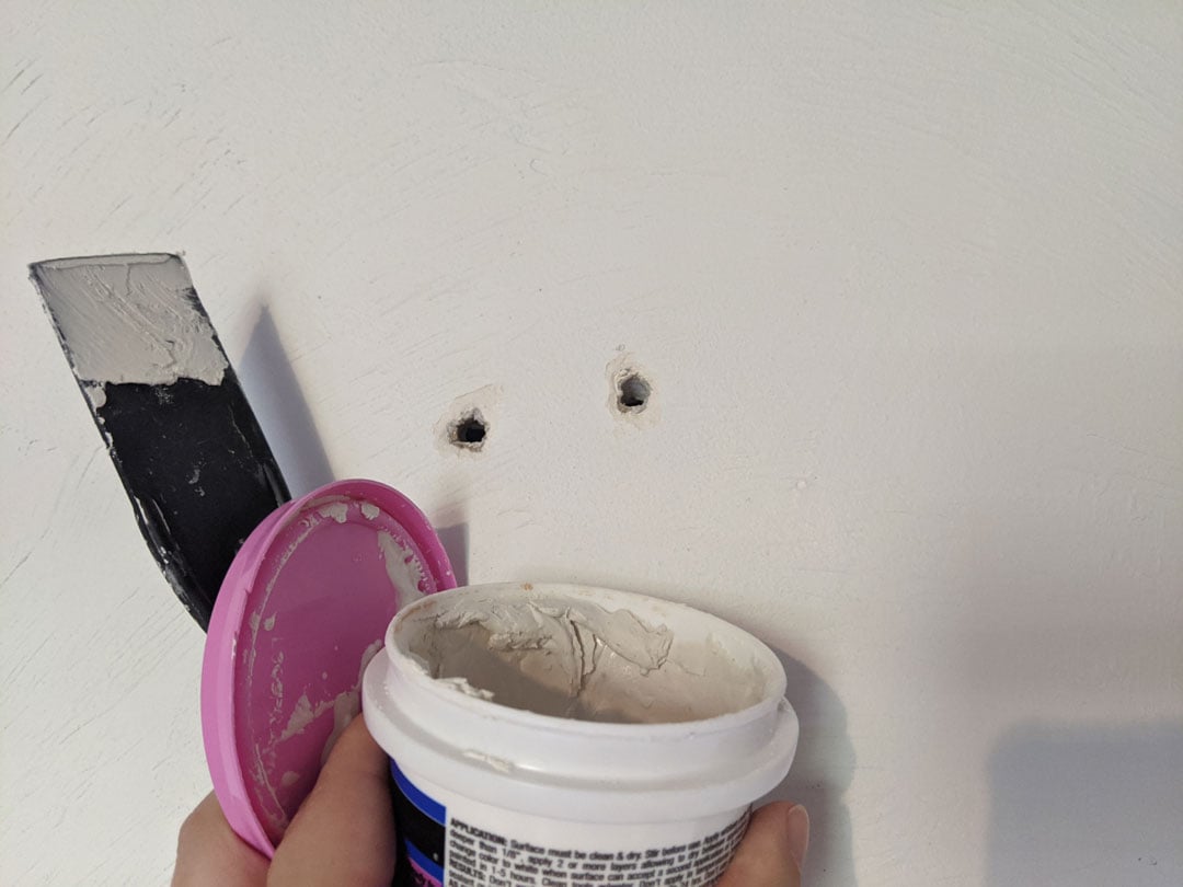 patch holes with spackle