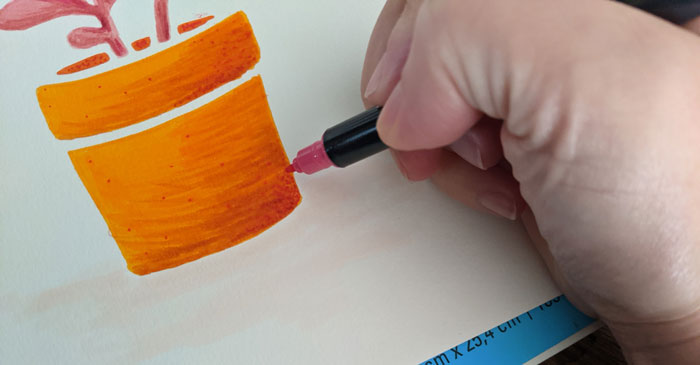 Add dots to your stencil art for texture.