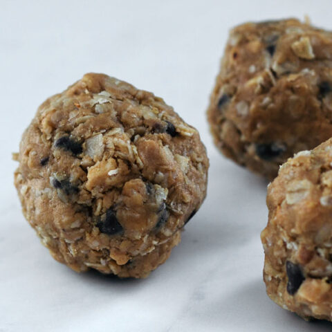 These chocolate chip peanut butter energy balls are satisfying and quick to make.