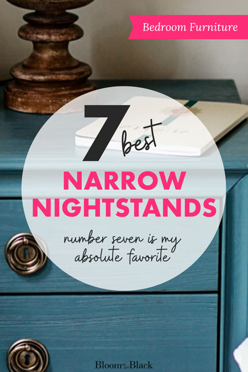 Here are the 7 best narrow nightstands for small spaces. These tiny nightstands will make the most of your small bedroom. I’ve been on the lookout for a skinny nightstand for my small guest room and these ideas fit the bill! Number seven is hands down my favorite at only $150!