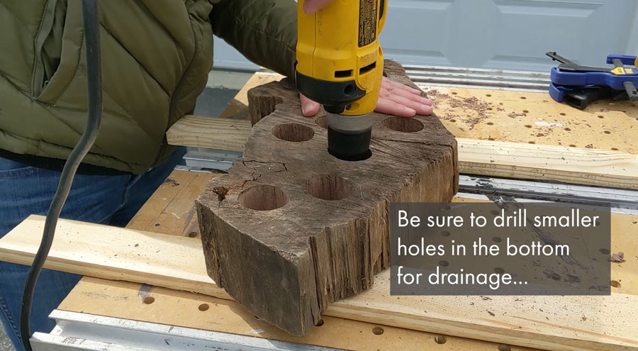 drill drainage holes