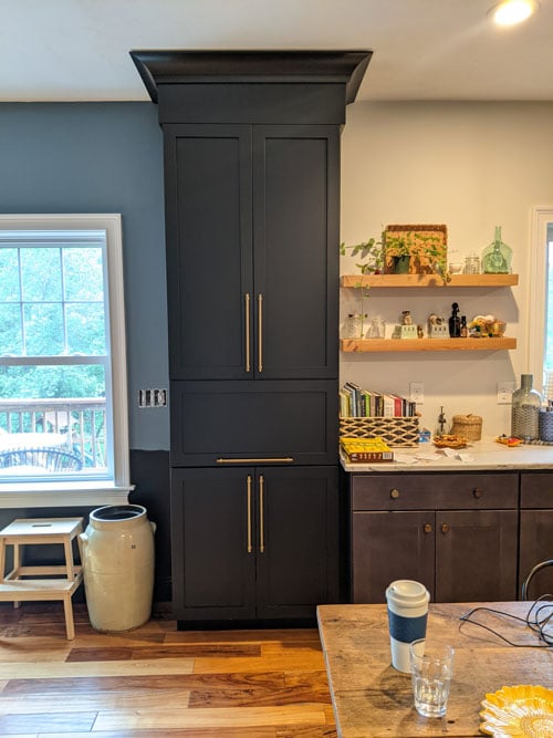 kitchen and living room transition in open concept