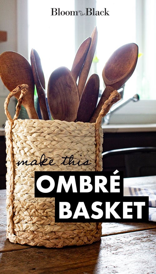 Learn to make an ombre basket with handles in this easy tutorial. This Dollar Tree DIY is perfect for boho decor, the the seagrass basket also works with coastal, transitional, and farmhouse styles.