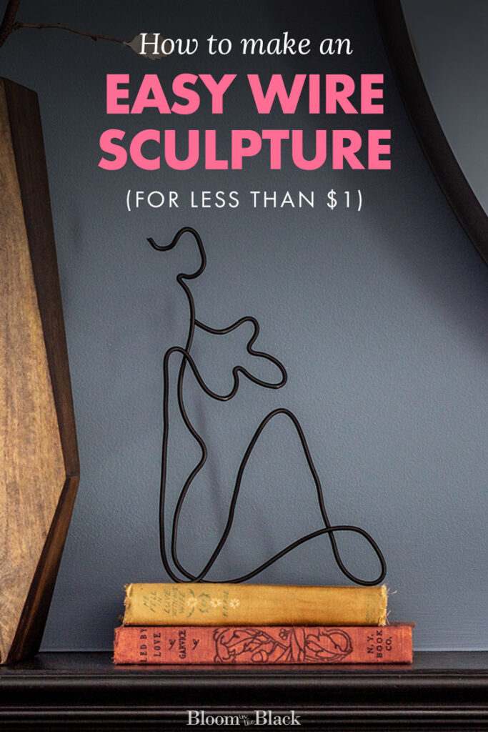 Love abstract line art? Follow this easy step-by-step tutorial on how to make your own DIY wire figure sculpture. It's the perfect touch of abstract art for styling your bookshelf or mantle!