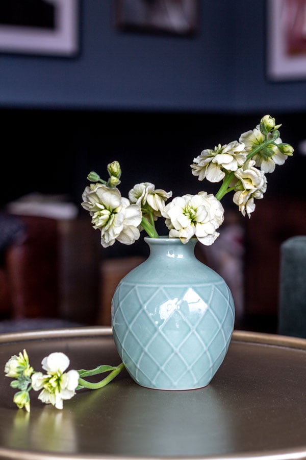 Small flower arrangement in a bud vase