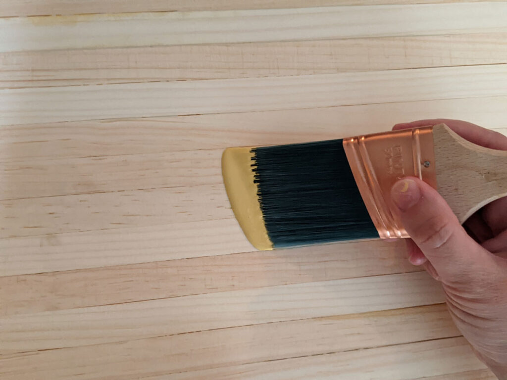 Painting wood furniture with yellow paint