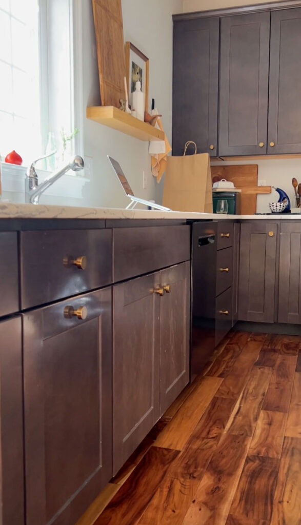 Damaged gray cabinets