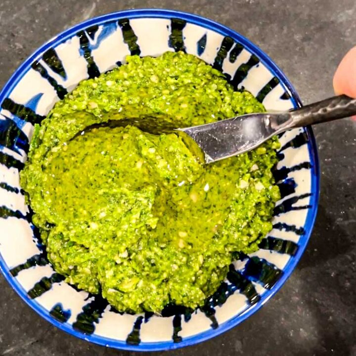 This cilantro chimichurri pesto is the perfect green sauce for clean eating.