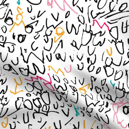 Multicolor scribbles on fabric